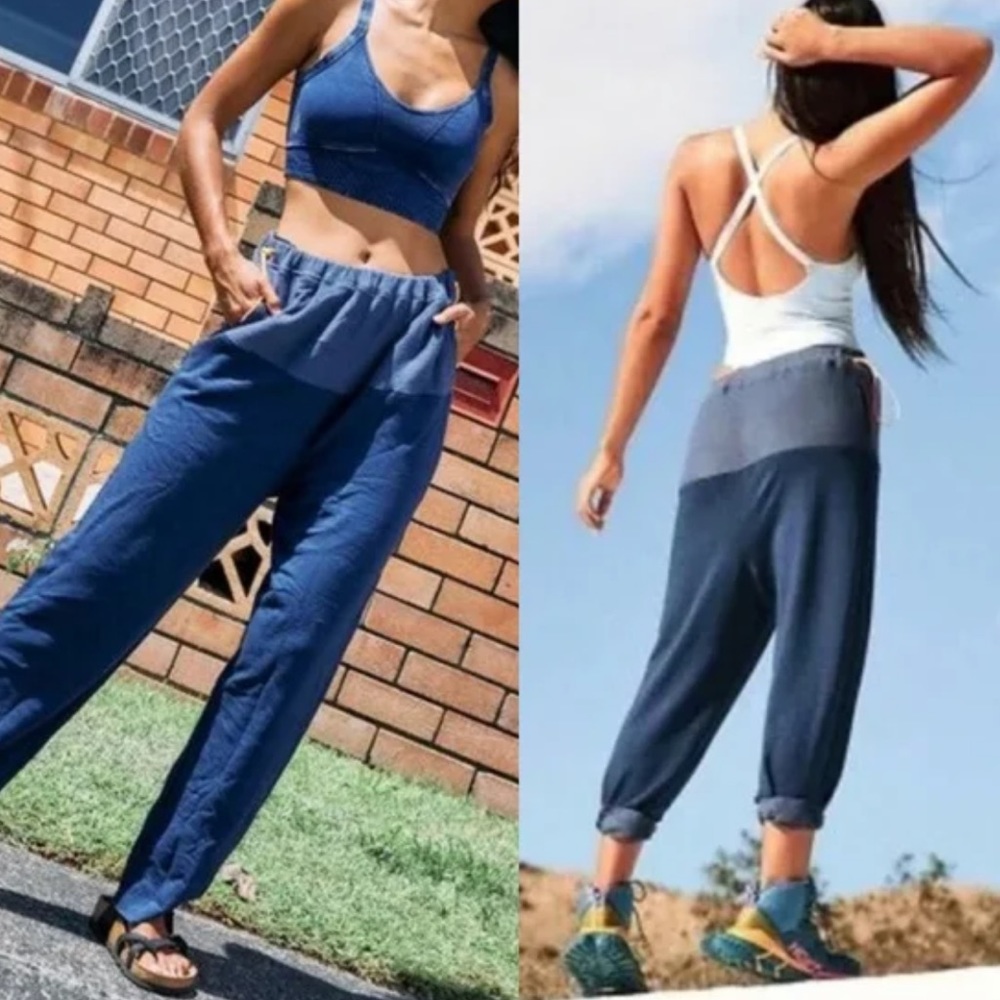 Free People FP Movement Surfside Navy Blue Straight Leg Jogger